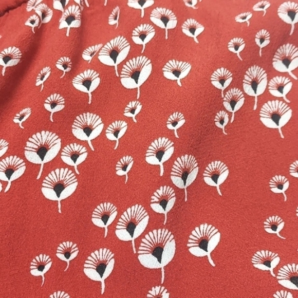 Loft Women's Floral Dandelion Romper Sleeveless Burn Orange Size Small - Picture 13 of 15